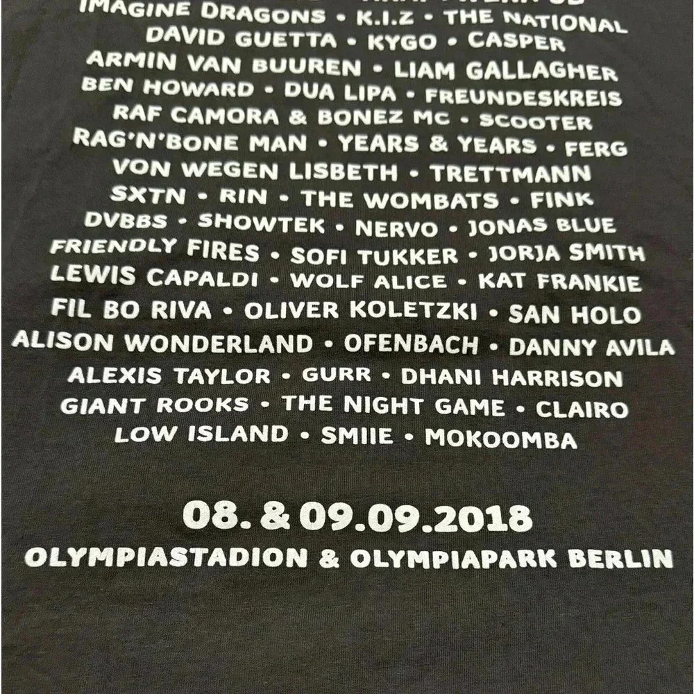 Lollapalooza T-Shirt Berlin 2018 Unisex XL EUC 100% Organic Cotton Music Concert - Picture 8 of 10